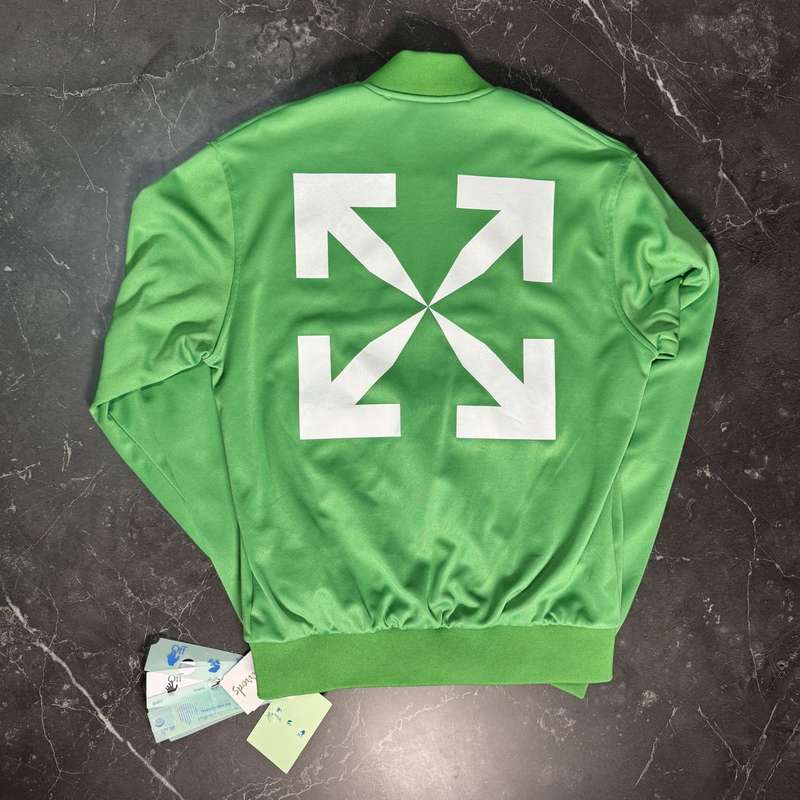 Off-White Signature Logo Green Bomber Jacket 2