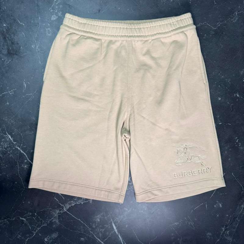 Burberry Embroidery Logo Beige Shorts - 1