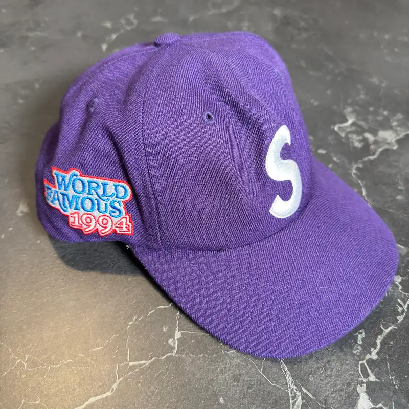 Supreme World Famous S Logo 6-Panel Hat Purple - 1