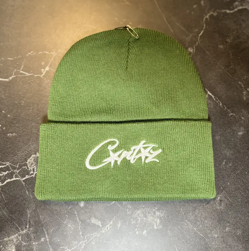 Corteiz Allstarz Folded Green Beanie - 1