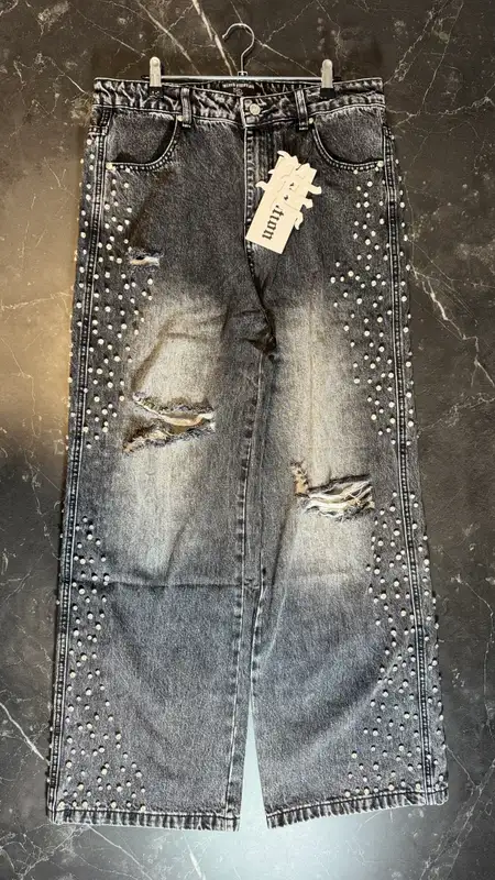 Mixed Emotions Grey Stone Baggy Jeans - 1