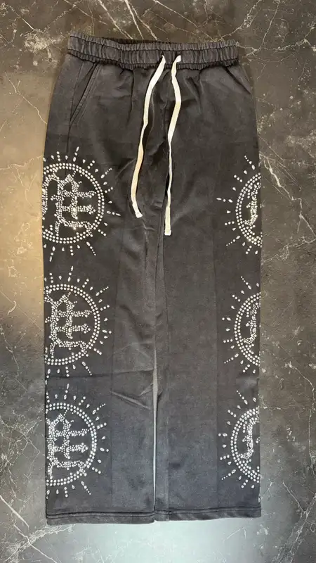 Mixed Emotions Eclipse Grey Rhinestone Sweatpant - 1