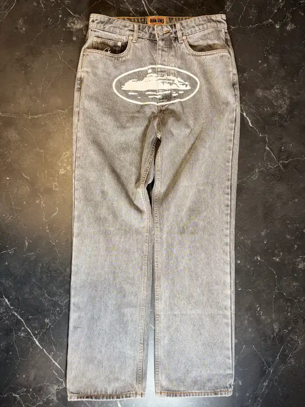 Corteiz Island Baggy Jeans Light Grey - 1