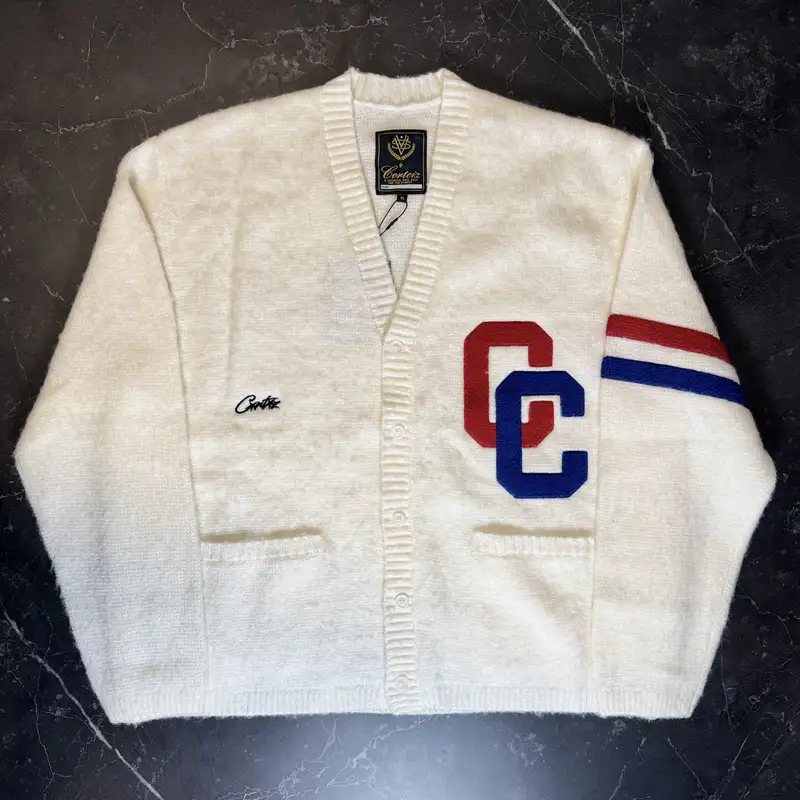 Corteiz College Cardigan Cream - 1
