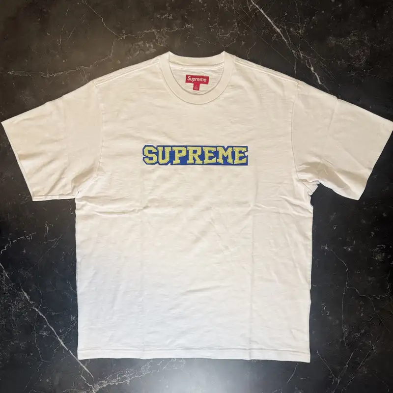 Supreme Satin Appliqué S/S Top White - 1