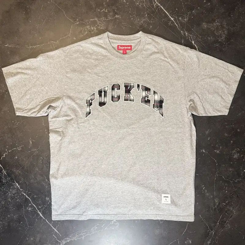 Supreme Fuck Em Plaid Top Heather Grey - 1