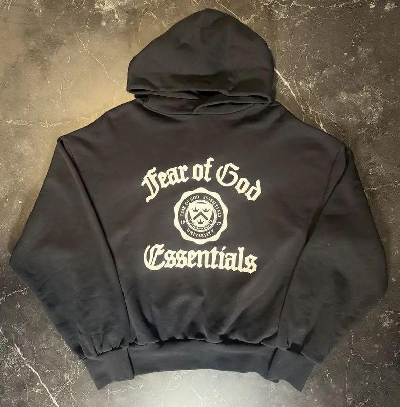 Essentials Vintage Hoodie Black - 1