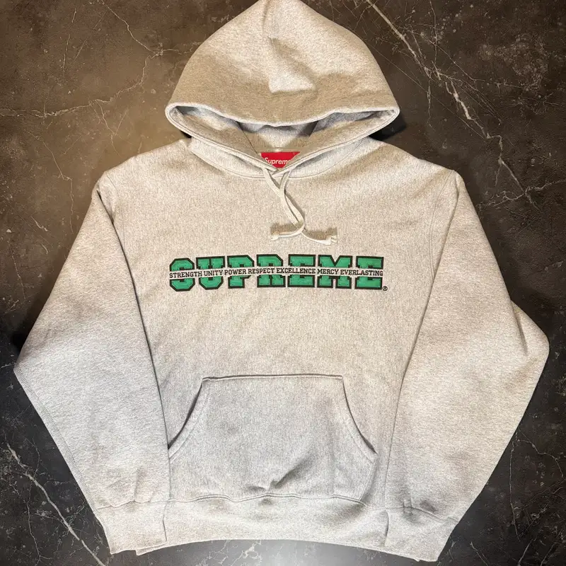 Supreme Collegiate Acronym Grey Hoodie - 1