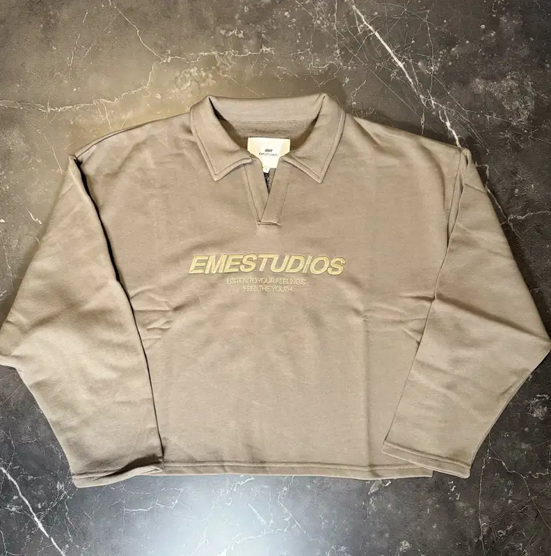 Eme Studios Playtime Ombre Olive Polo Crewneck - 1
