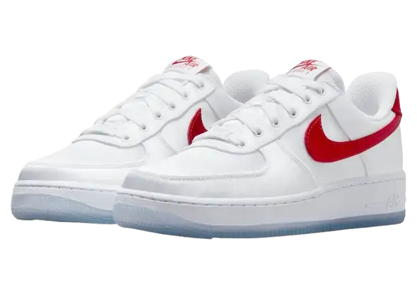 Air Force 1 Low Satin White Red - 1