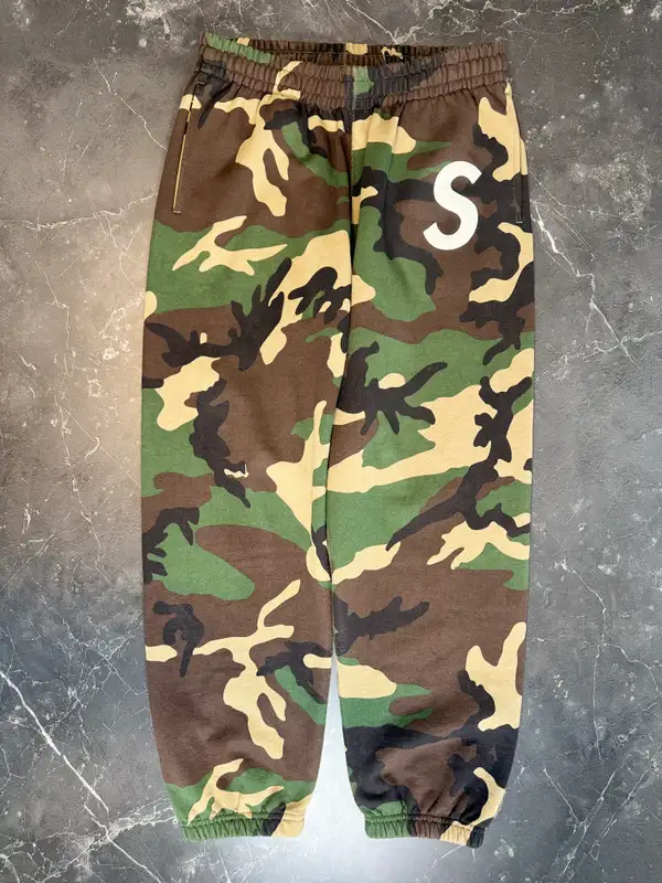 Supreme S Logo Sweatpant Woodland Camo - 1