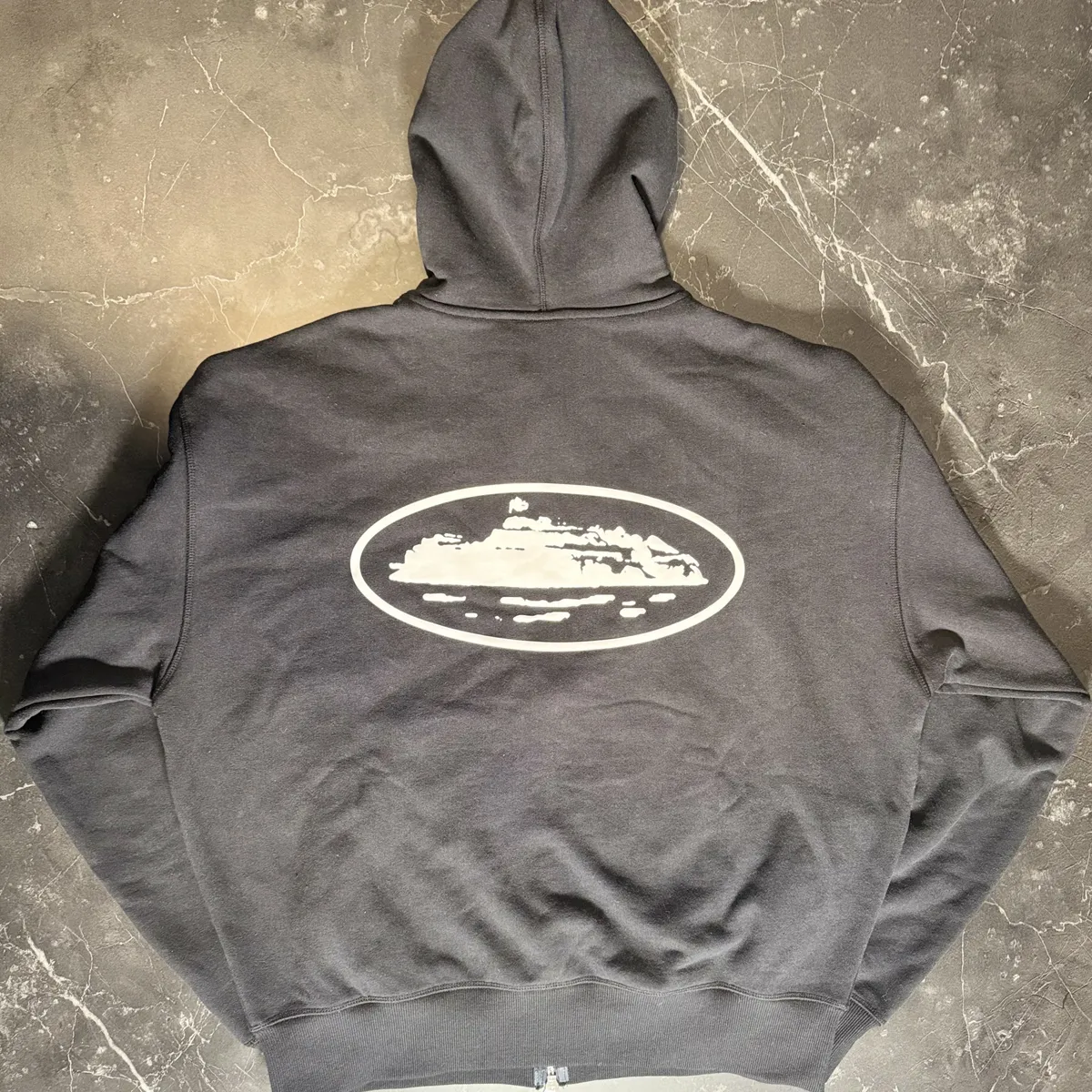 Corteiz Island Puff Print Zip Hoodie Black 2