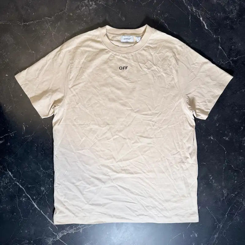 Off-White Small Logo Beige Tee - 1