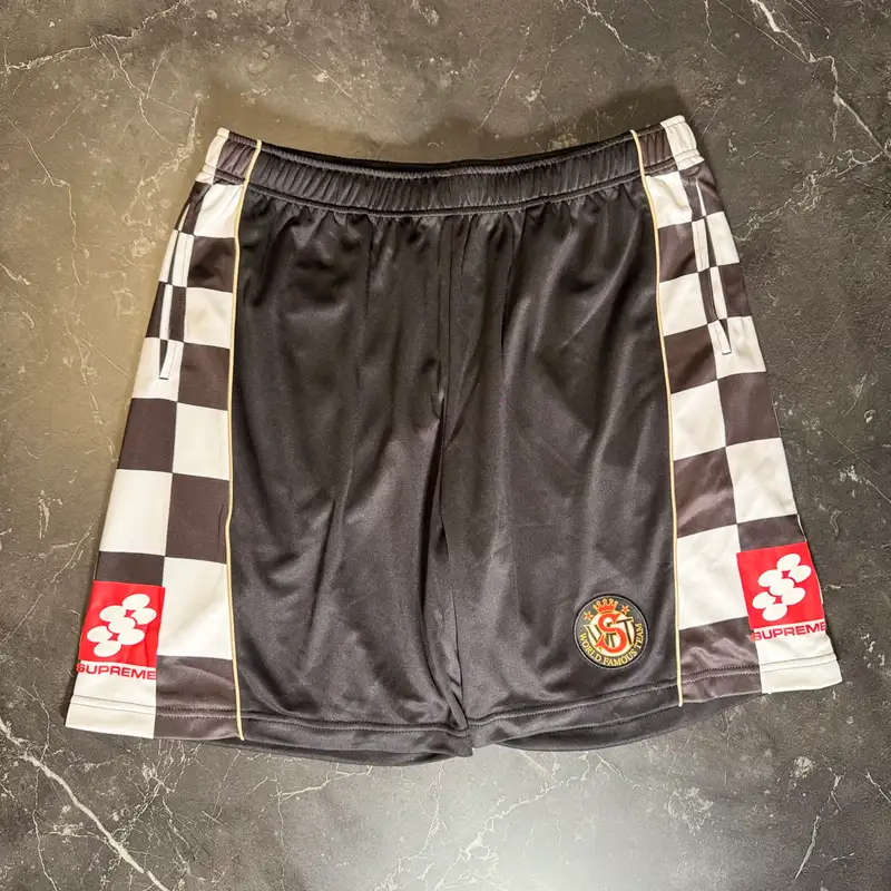 Supreme Checkerboard Soccer Black Short - 1