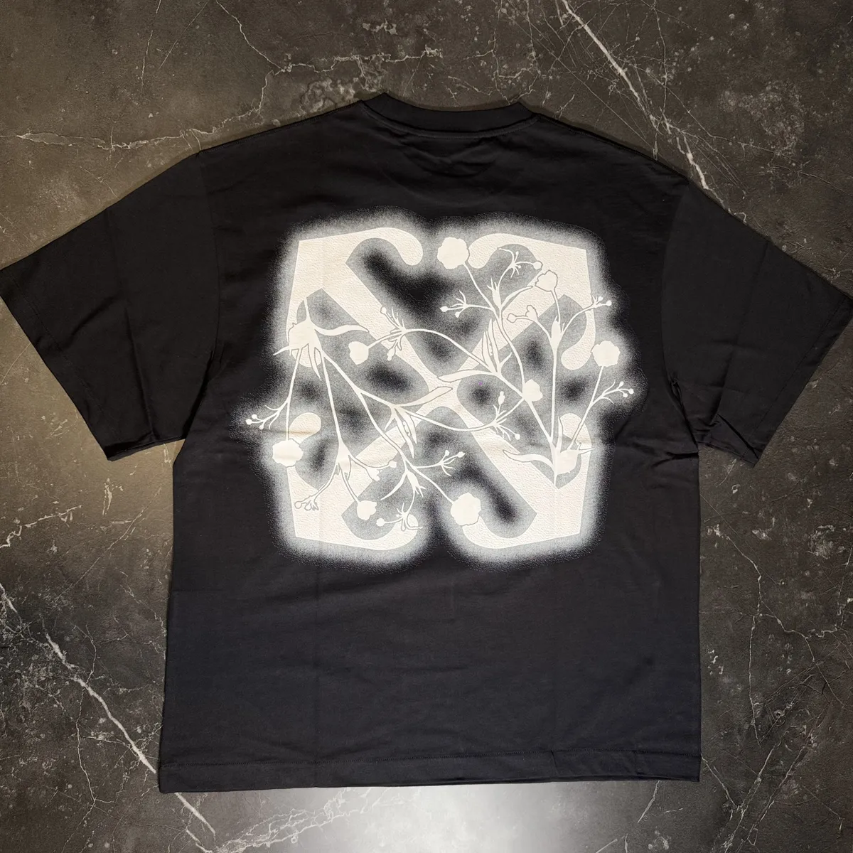 Off-White Floral Black Tee 2
