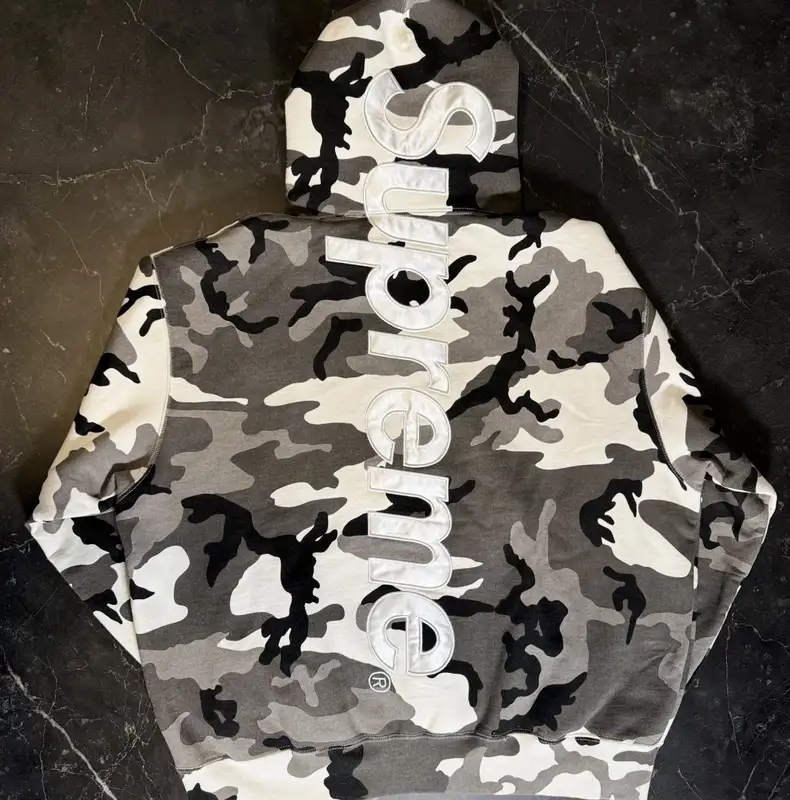 Supreme Satin Appliqué Snow Camo Hoodie - 1