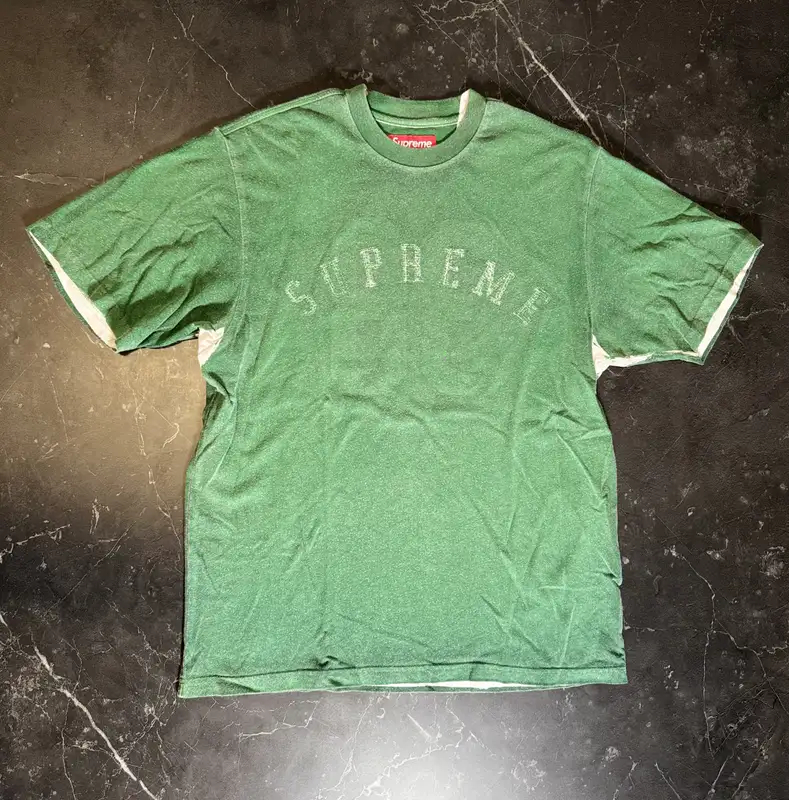 Supreme Overprint Washed Green S/S Top - 1