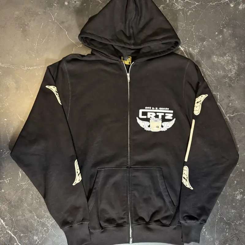 Corteiz Gasolina Double Zip Hoodie Black - 1