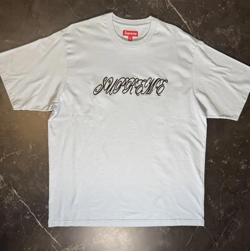 Supreme Raised Script SS Top Blue - 1