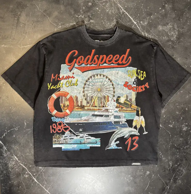 Godspeed Yatch Club Black Tee - 1