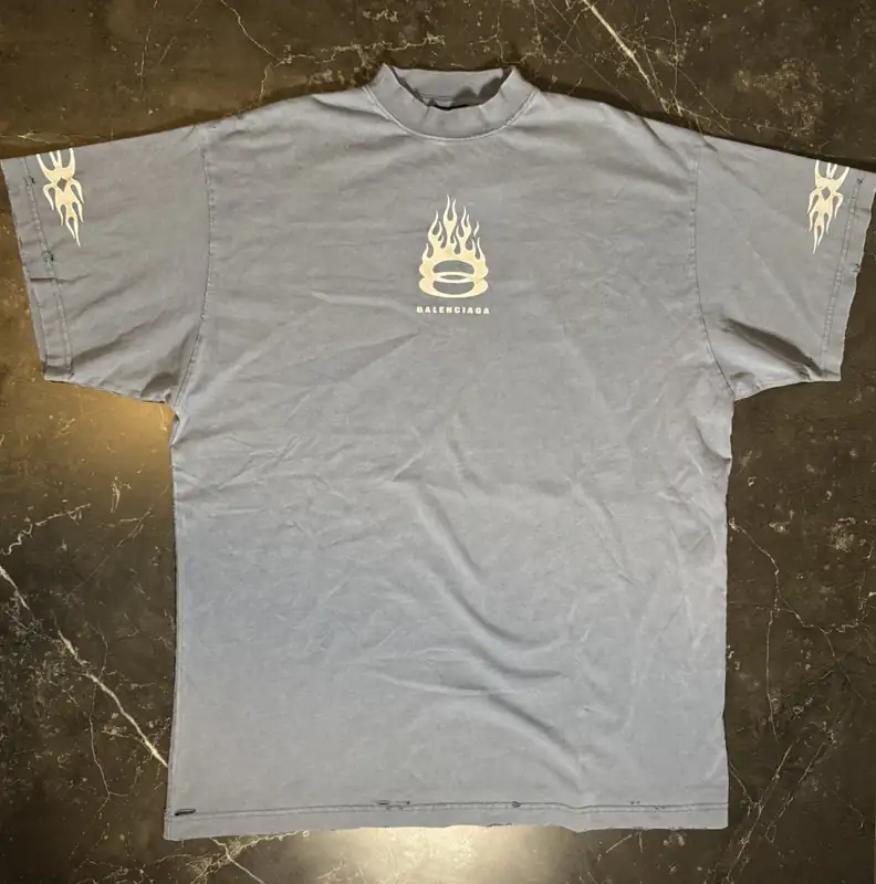 Balenciaga Burning Unity Blue Tee - 1
