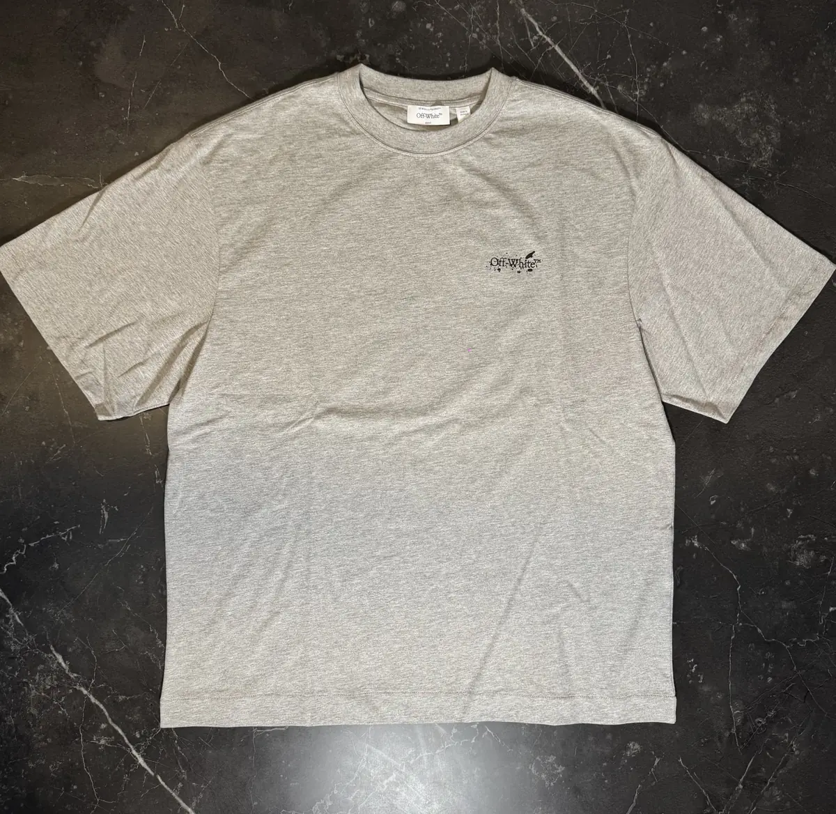 Off-White Paint Splatter Arrow Diag Heather Grey Tee 2