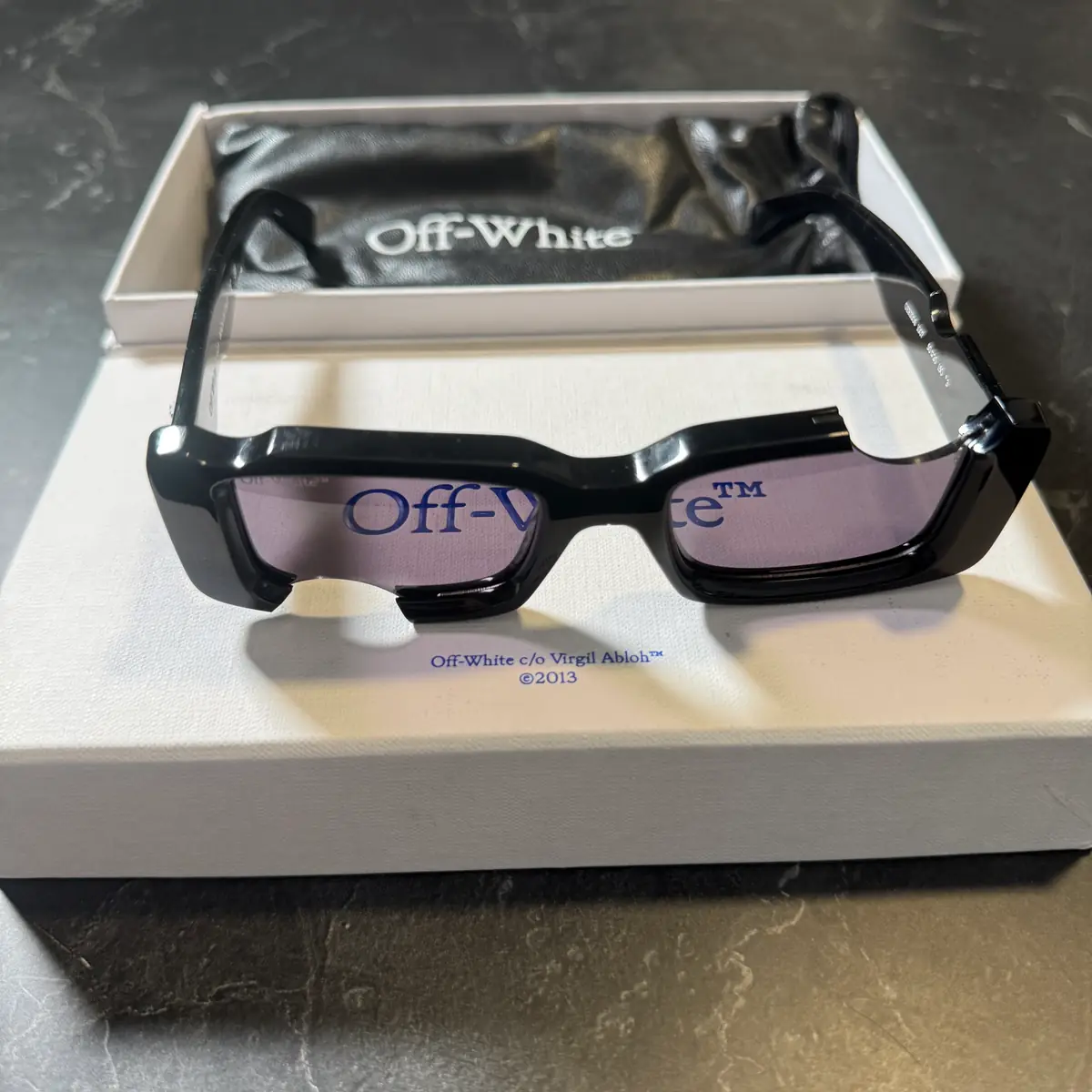 Off-White Cady Cut-Out Rectangular Frame Sunglasses 2