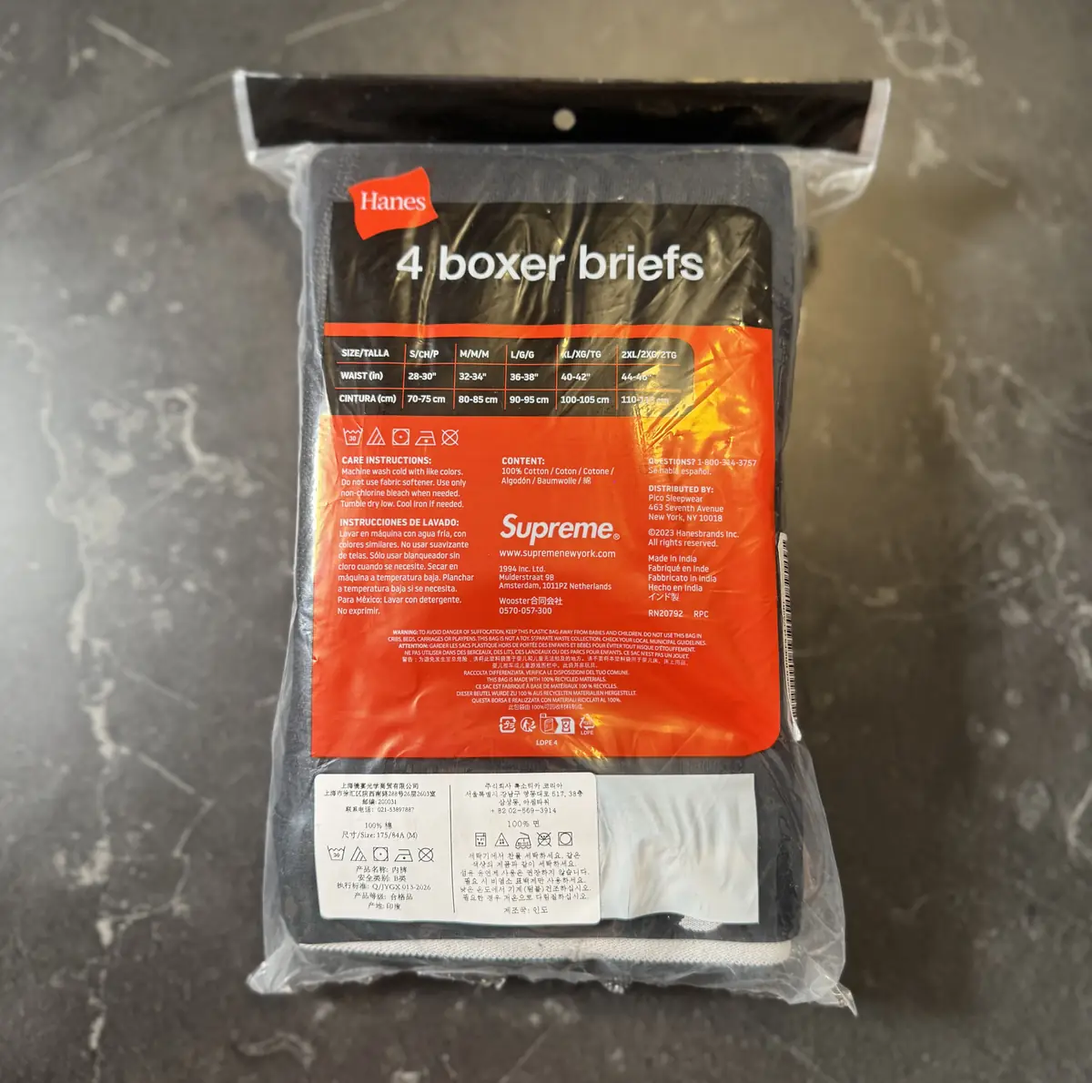 Supreme Hanes Black Boxers 4 Pack 2