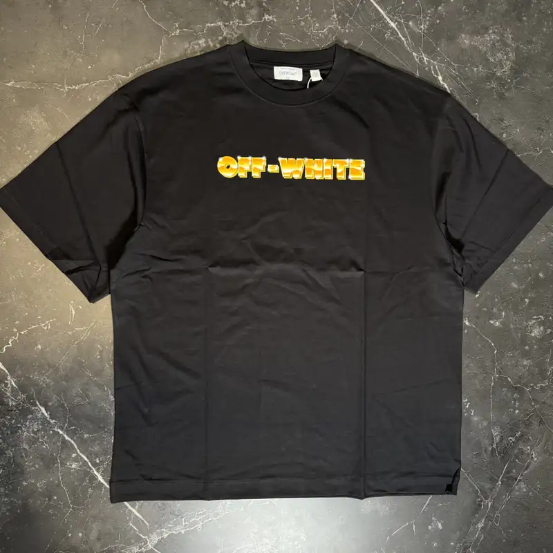 Off-White Arrows Print Orange Black Tee - 1